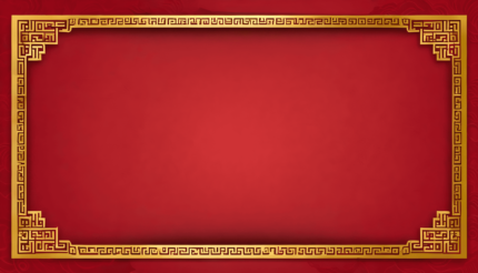 New year empty red background with gold border