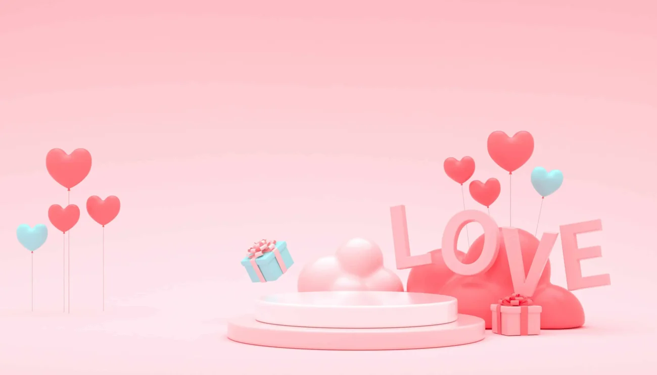 3d love product background