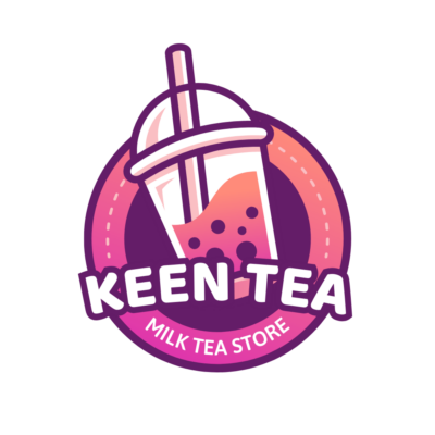 Logo cửa hàng trà sữa Keen - tea gradient