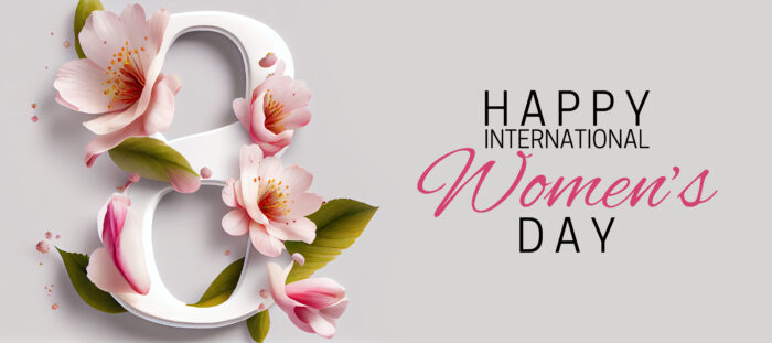 Celebrate the remarkable women in your life with a bright and floral banner on International Women's Day.