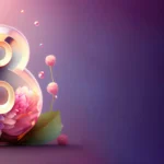 Illustration number 8 floral decoration background banner 8-3 women's day with copy space