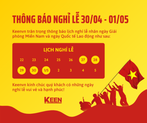 Mẫu Poster Thông báo nghỉ lễ 30.04 - 01.05