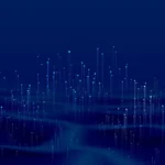 Dark blue sea level rising ray Internet big data background