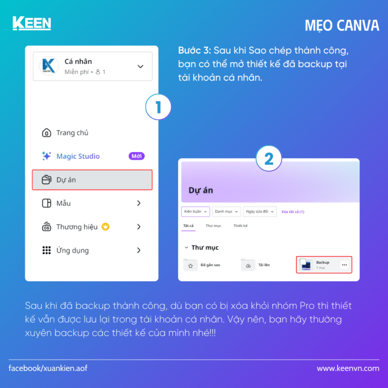 Cách backup thiết kế trên Canva