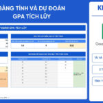 Bảng tính GPA và dự đoán GPA tích lũy Google Sheet