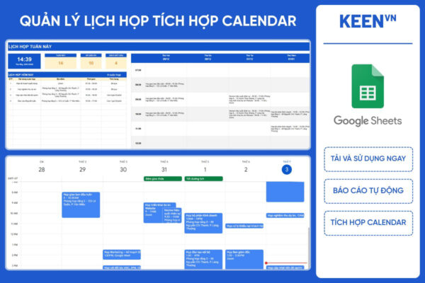 Quản lý lịch họp tích hợp Calendar Google Sheet