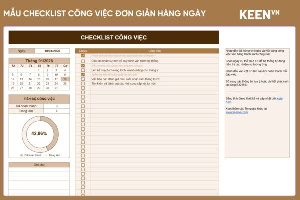 [GS-PLAN-009] Mẫu checklist công việc đơn giản hàng ngày 1
