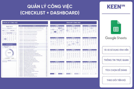[GS-PLAN-016] Mẫu Quản lý công việc & Theo dõi Tiến độ nhân viên (Checklist + Dashboard) - Google Sheet