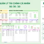 [GS-FIN-004] Mẫu quản lý tài chính cá nhân 50_30 _20 giúp kiểm soát chi tiêu và tiết kiệm thông minh Google sheet