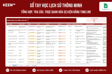 [GS-EDU-003] Mẫu Sổ tay Học lịch sử - Hệ thống hóa Kiến thức, Tra cứu, Trực quan hóa Sự kiện bằng Timeline