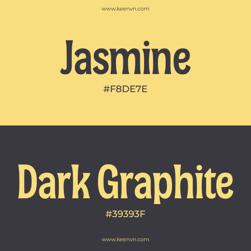 Top 15 cặp màu đẹp cho thiết kế chuyên nghiệp - Jasmine (#F9CE7E) và Dark Graphite (#39393F)